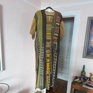 Ashanti Bazaar 1960’s Renaissance Ghana Patchwork Embroidered Drsd